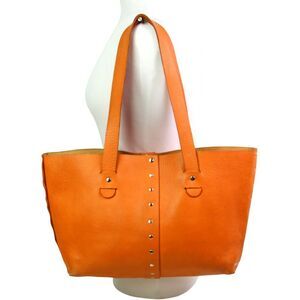 ROOMY Vin Baker TAN BROWN GENUINE LEATHER STUDS TOTE SHOULDER BAG HANDBAG PURSE